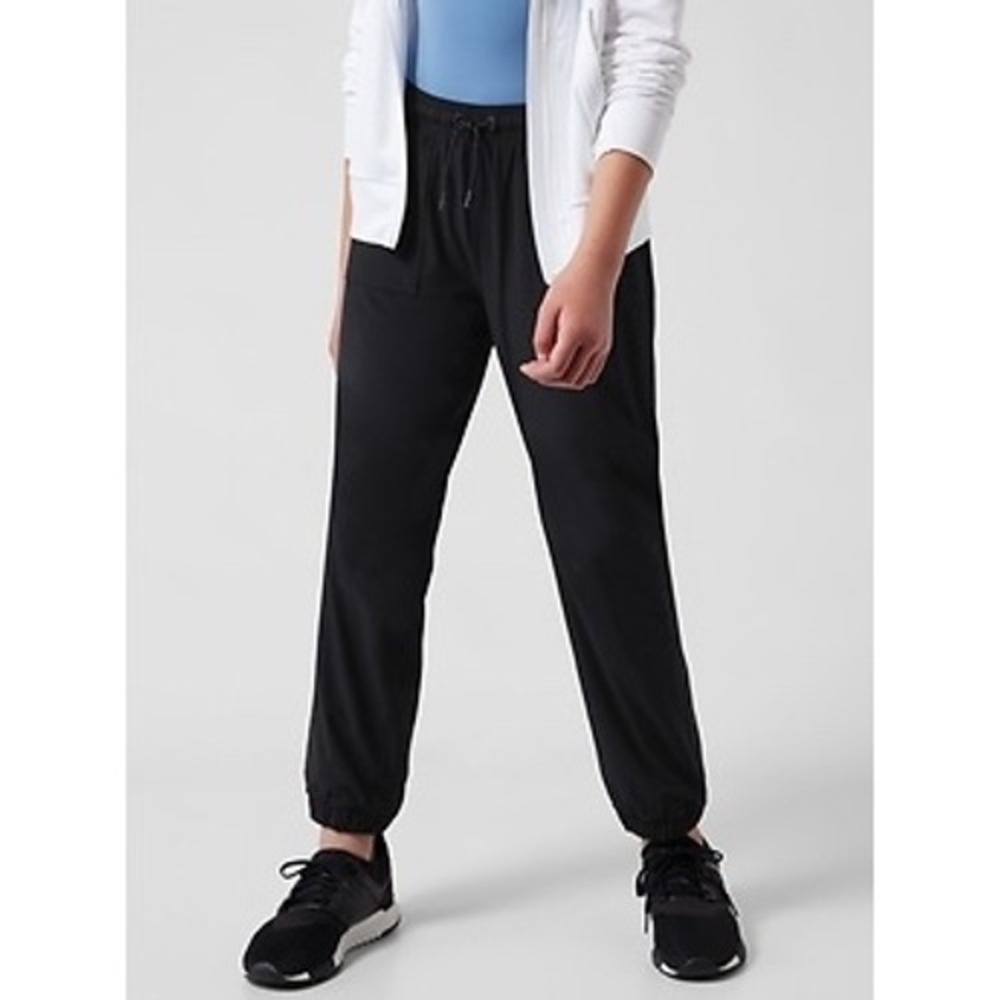 Athleta Girl Black Joggers Performance Pants Drawstring Size M 8-10 - Picture 1 of 8